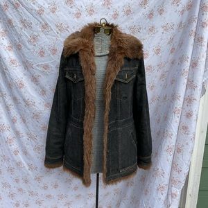 Marvin Richards Fur Denim Coat